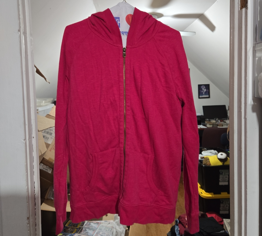 Sonoma Pink Zippered Lightweight Hoodie W/pockets Size Xl